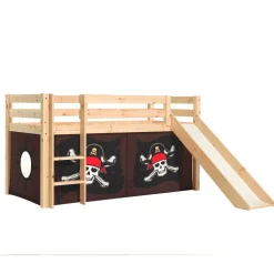 Kiefernholz Hochbett mit Rutsche Seeräuber - Compadro