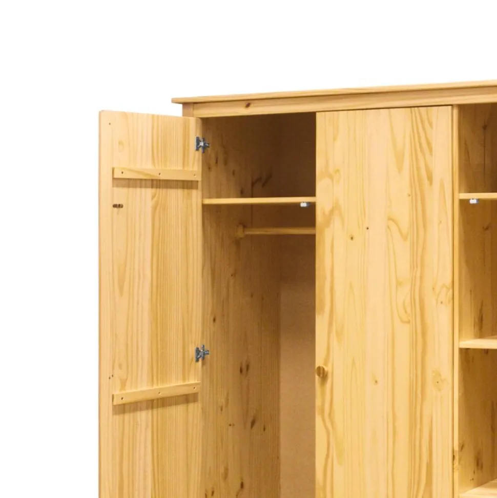 Kiefernholz Kleiderschrank massiv - Nastonia