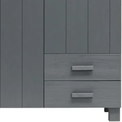 Kiefernholz Kleiderschrank in Grau dunkel - Isnos I