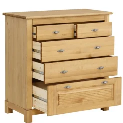 Kiefernholz Kommode mit Metallgriffen - Lavronica