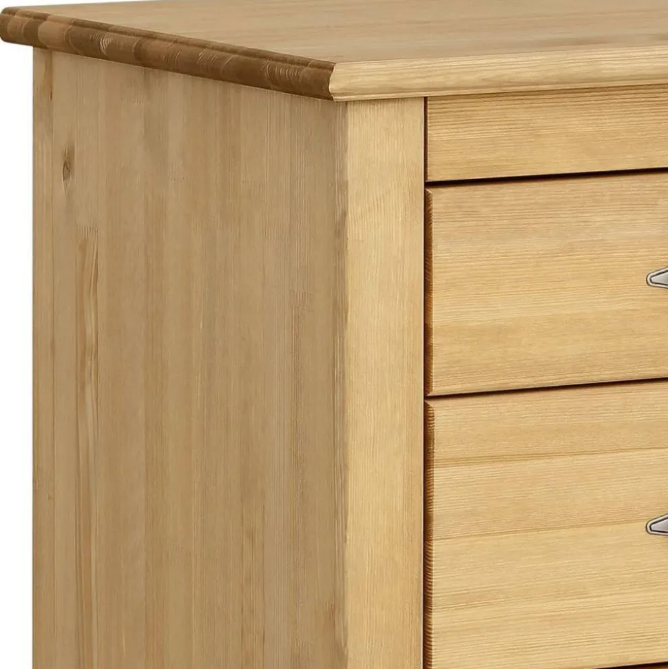 Kiefernholz Kommode mit Metallgriffen - Lavronica