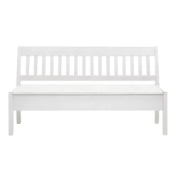 Kiefernholz Truhenbank in Weiß - Zanaris