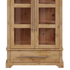 Kiefernholz Vitrine Glastür im Modern Country Style - Noellisa