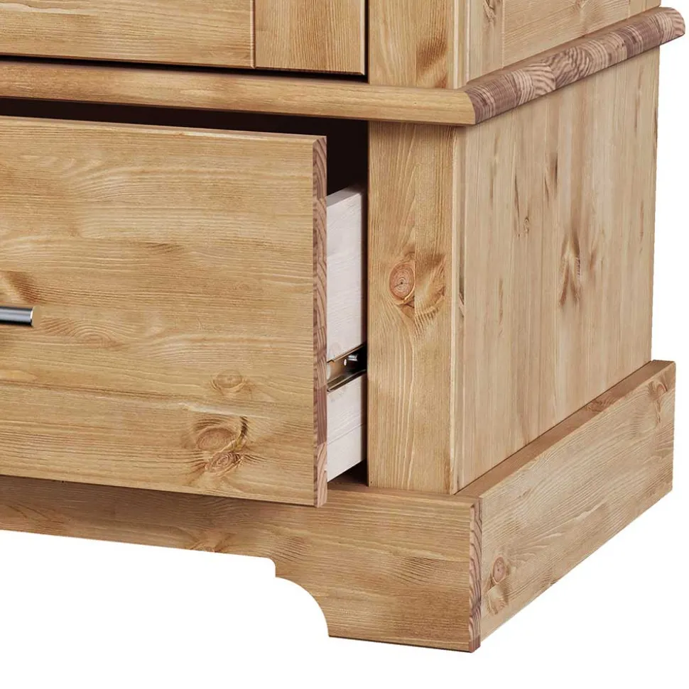 Kiefernholz Vitrine Glastür im Modern Country Style - Noellisa