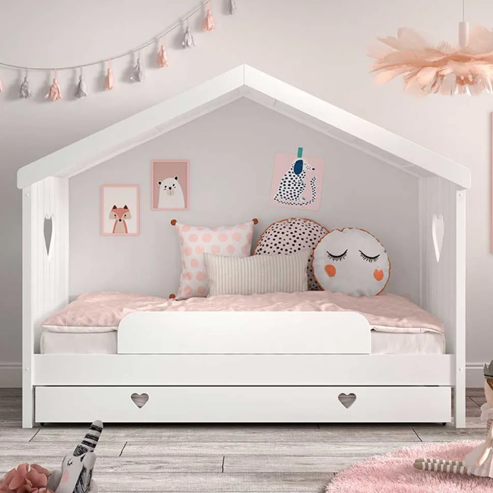 Kinder Hausbett in Weiß - Grandory
