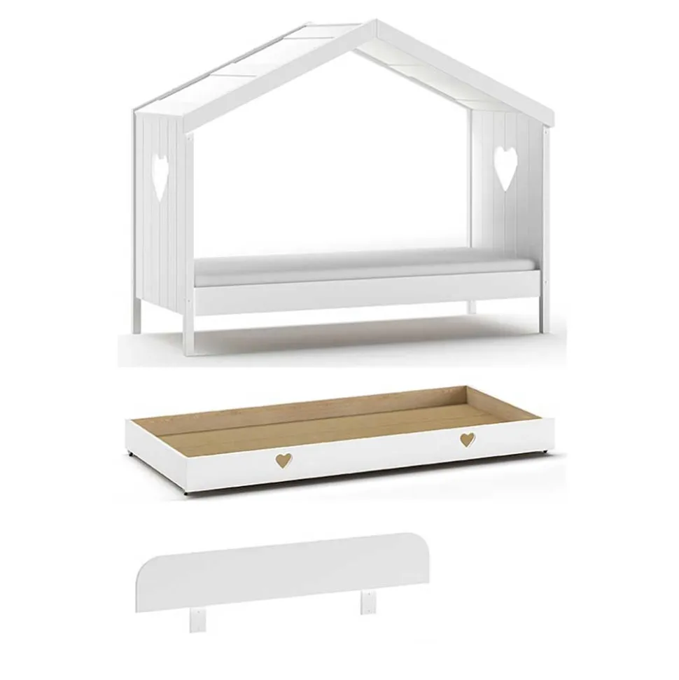 Kinder Hausbett in Weiß - Grandory
