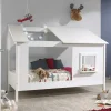 Kinder Hausbett in Weiß lackiert - Actina