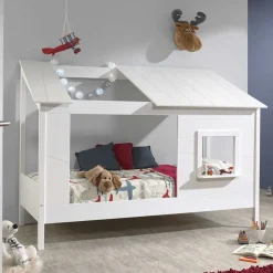 Kinder Hausbett in Weiß lackiert - Actina