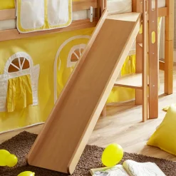 Kinder Hochbett in Buche & Gelb - Trapani