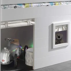 Kinder Hütten Hochbett in Weiß - Pedro
