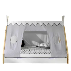 Kinderbett im Zelt Design in Weiß & Hellgrau & Natur - Nutures