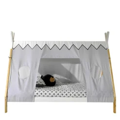 Kinderbett im Zelt Design in Weiß & Hellgrau & Natur - Nutures