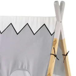 Kinderbett im Zelt Design in Weiß & Hellgrau & Natur - Nutures