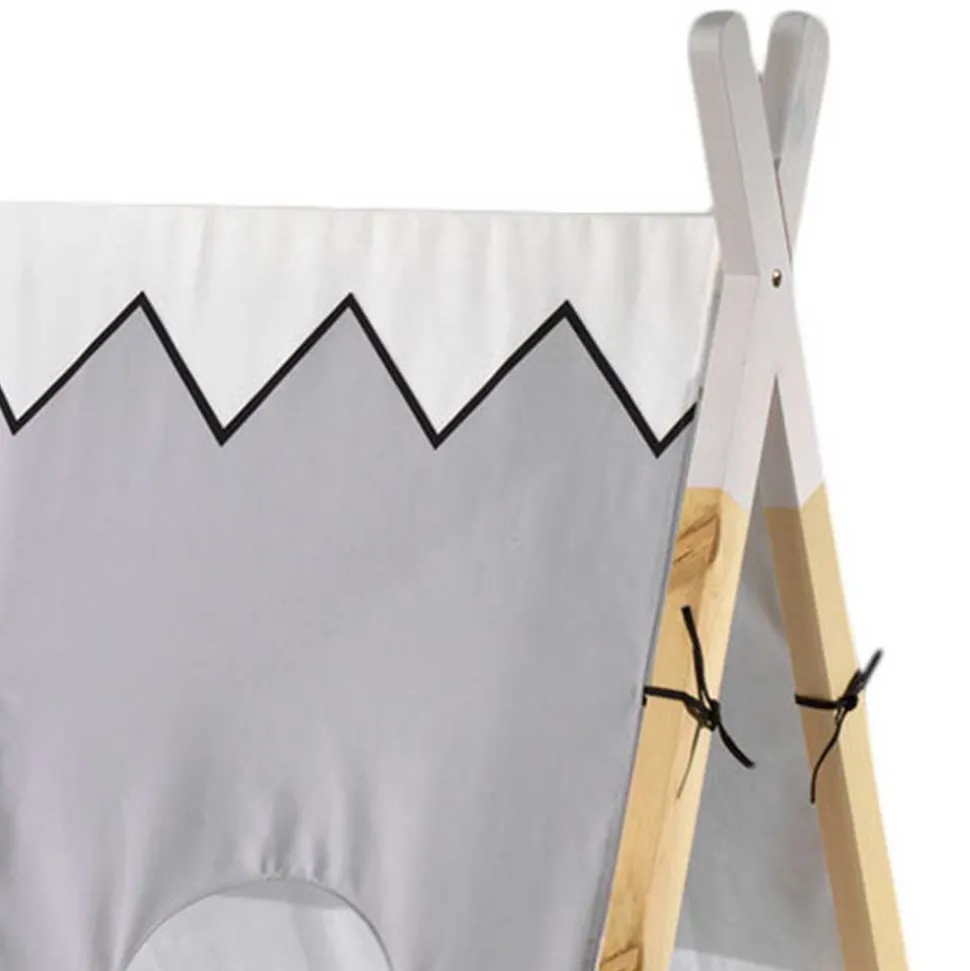 Kinderbett im Zelt Design in Weiß & Hellgrau & Natur - Nutures