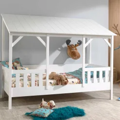 Kinderbett mit Dach & Absturzsicherung Zaun - Zanoas