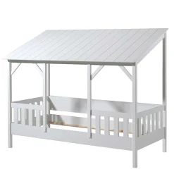 Kinderbett mit Dach & Absturzsicherung Zaun - Zanoas