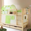 Kinderetagenbett Jesse in Grün-Beige