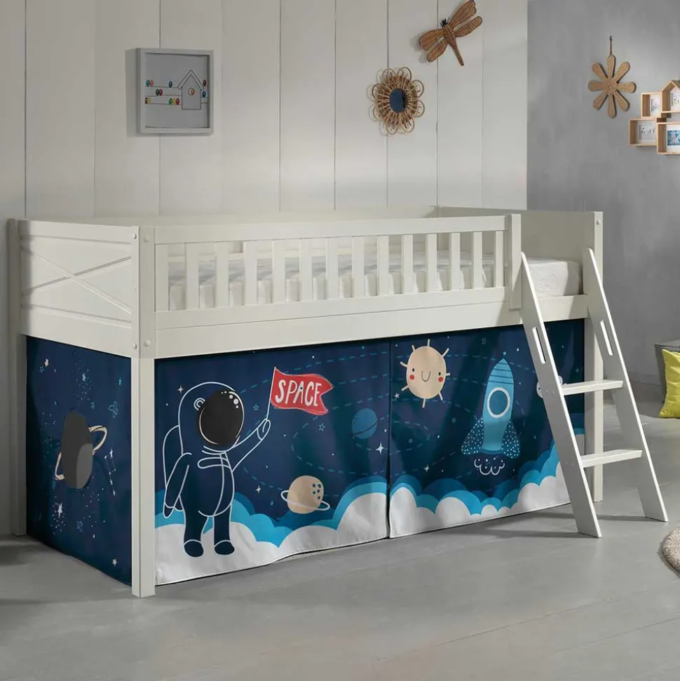 Kinder-Hochbett Astronaut in Weiß - Natalea