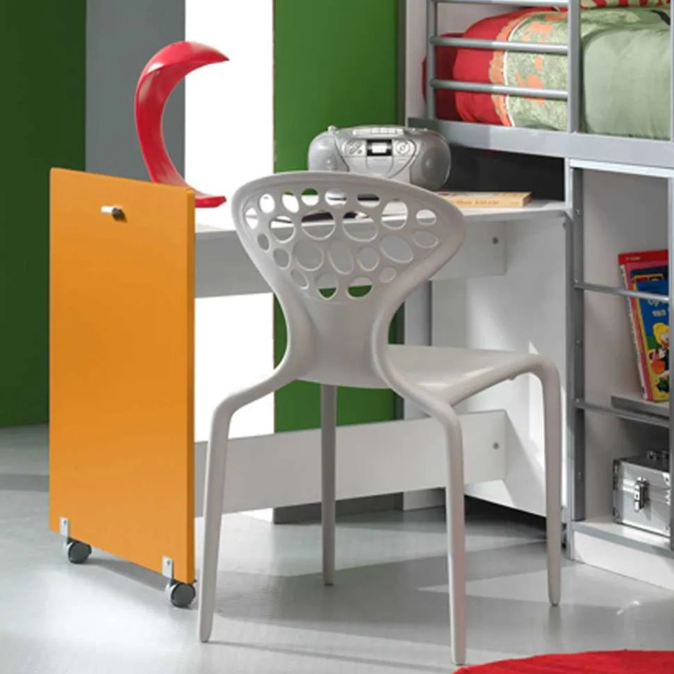 Kinderhochbett Moonio in Orange