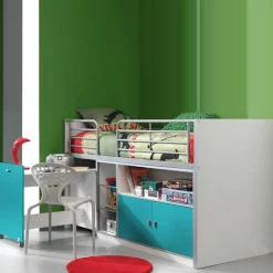 Kinderhochbett Nowy mit ausziehbarem Schreibtisch