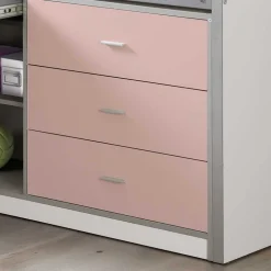 Kinderhochbett Trio in Rosa-Weiß