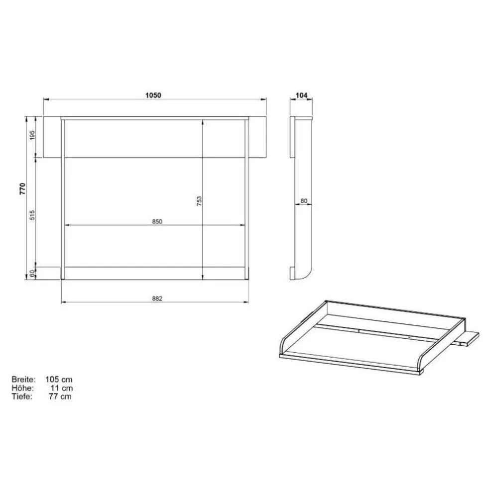 Kinder-Kommode - optional mit Wickelaufsatz - Suzanas