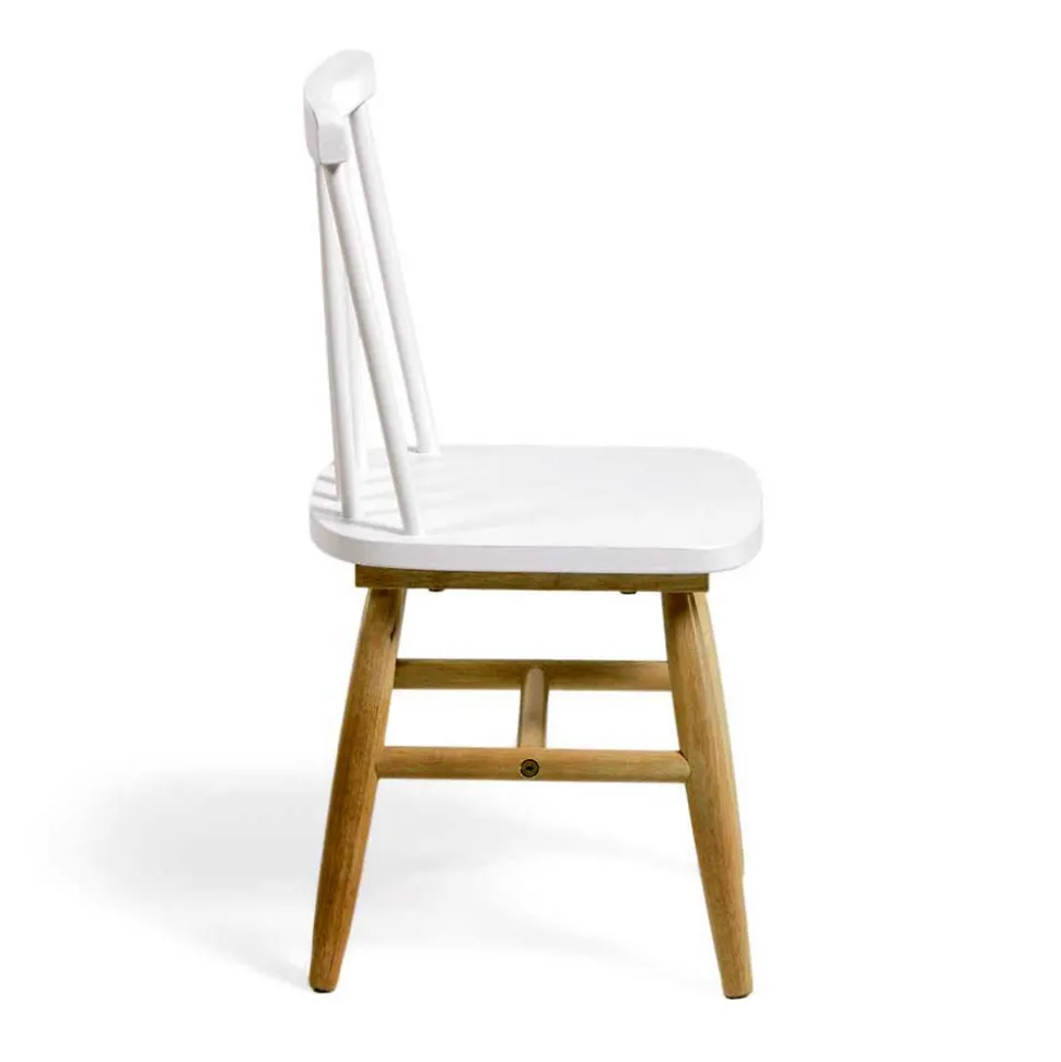 Kinderstühle in Weiß und Natur - Metony (2er Set)