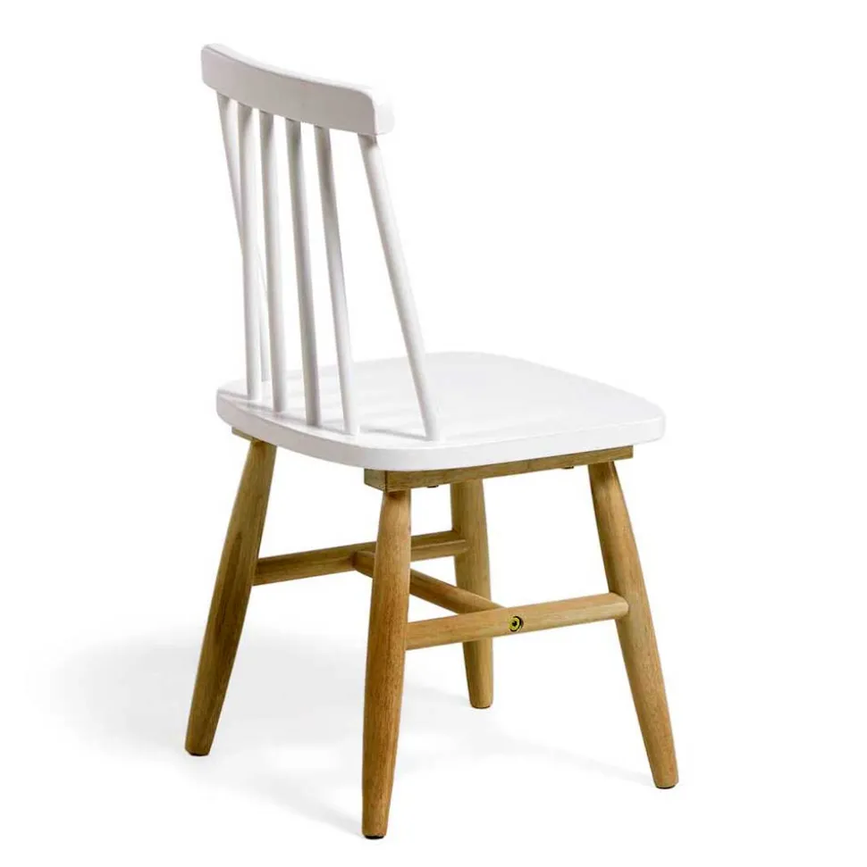 Kinderstühle in Weiß und Natur - Metony (2er Set)