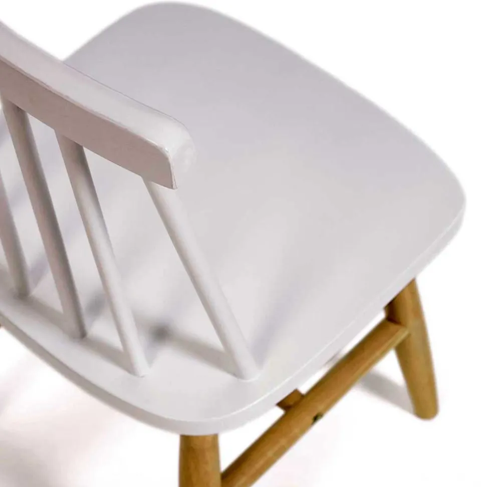 Kinderstühle in Weiß und Natur - Metony (2er Set)
