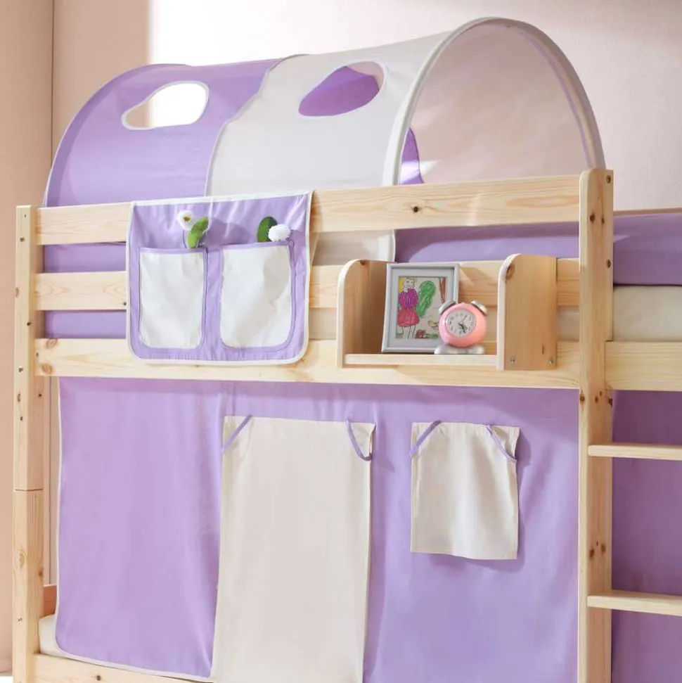 Kinderstockbett Calmaro in Lila-Beige