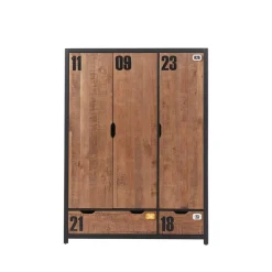 Kinderzimmer Kleiderschrank Krefos in Braun und Schwarz