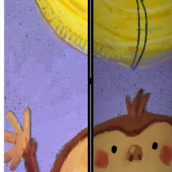 Kinderzimmer Paravent mit Banane & Affe - Lavino