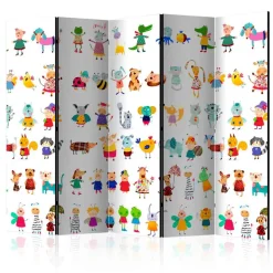 Kinderzimmer Raumteiler mit bunten Tieren - Pablo