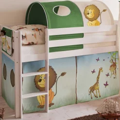 Kinderzimmer Safari Hochbett mit Rutsche - Zaruto