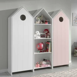 Kinderzimmer Schrankmöbel Set in Häuser Optik - Indefiva (dreiteilig)