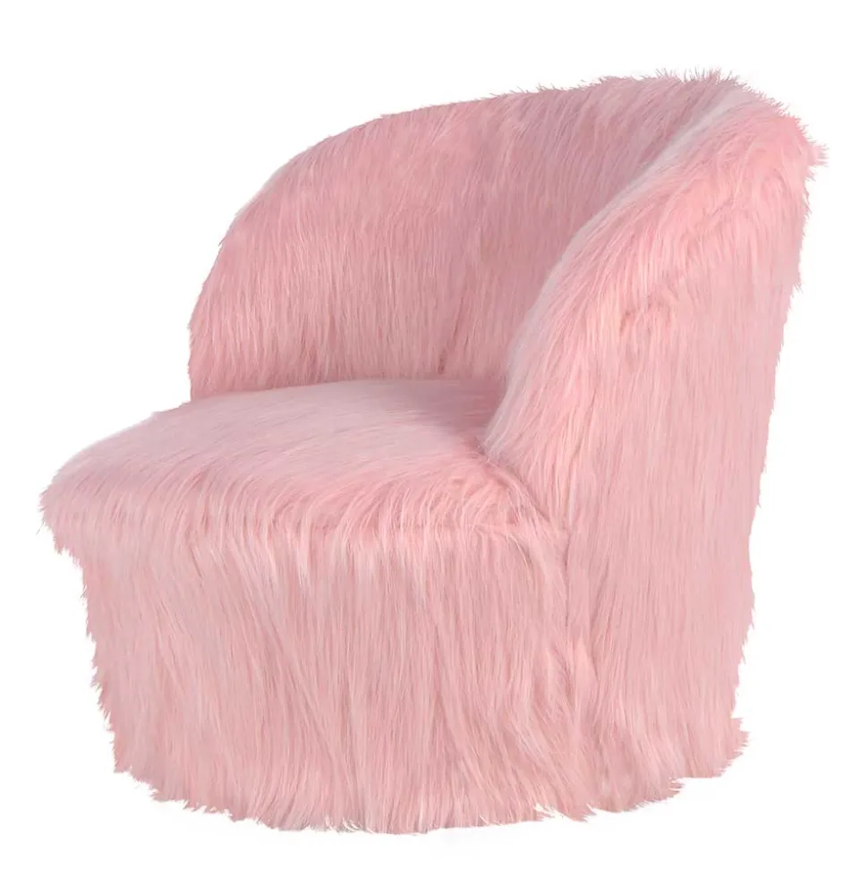 Kinderzimmer Sessel in Rosa Kunstfellbezug - Leonid