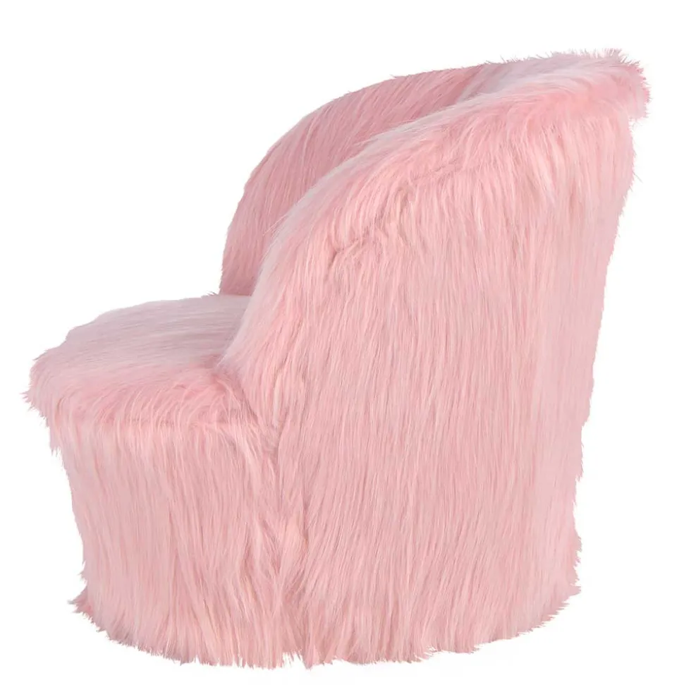 Kinderzimmer Sessel in Rosa Kunstfellbezug - Leonid