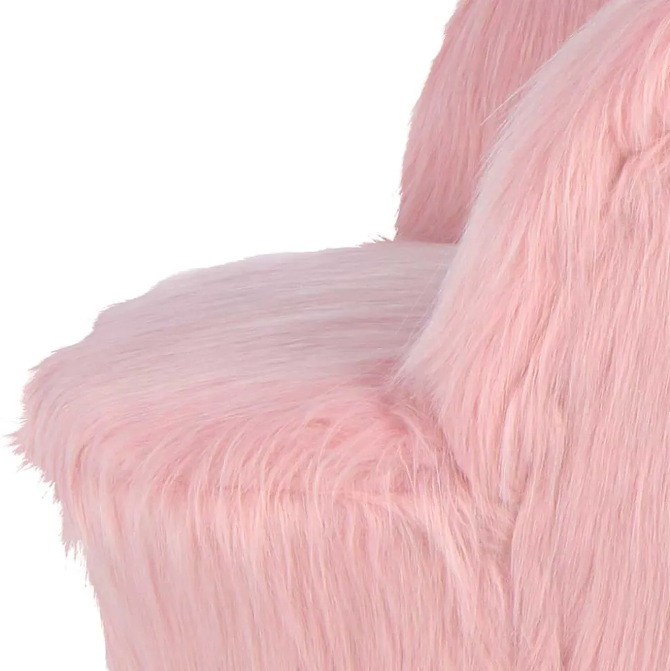 Kinderzimmer Sessel in Rosa Kunstfellbezug - Leonid