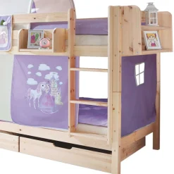 Kinderzimmer Stockbett in Naturfarben - Cartar