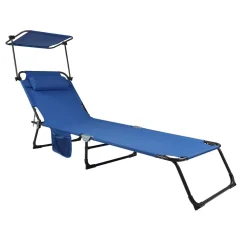 Klappbare Outdoor Liege in Blau und Schwarz - Betty