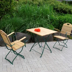 Klappbare Tischgruppe aus Robinie - Azuara (dreiteilig)