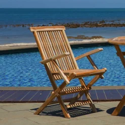 Klappbarer Garten Holzstuhl mit Armlehnen - Klahuma (2er Set)