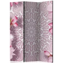 Klappbarer Paravent in Rosa & Weiß - Carika