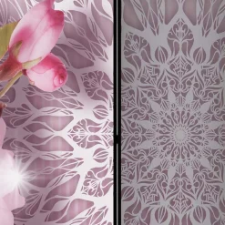 Klappbarer Paravent in Rosa & Weiß - Carika