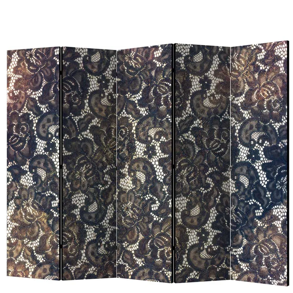 Klappbarer Paravent mit Druckmotiv Spitze - Amby