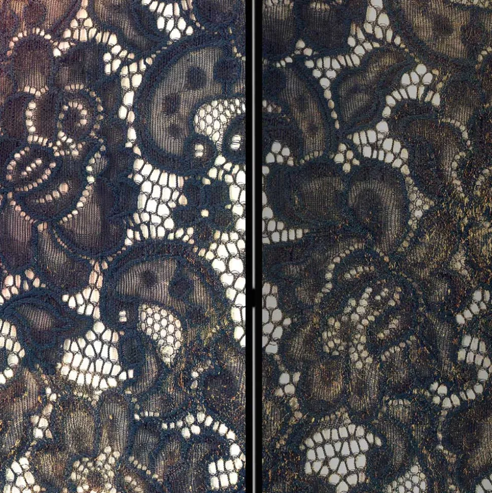 Klappbarer Paravent mit Druckmotiv Spitze - Amby