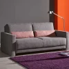 Klappcouch in Grau mit geteilter Rückenlehne Zentra & Kissen Rosa