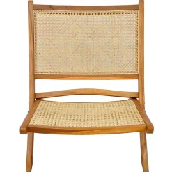 Klappsessel mit Wiener Geflecht aus Teak & Rattan - Vilrada