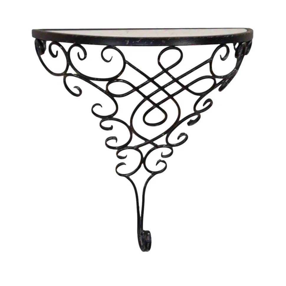 Klassicher Wandtisch Morenza mit schwarzem Metall