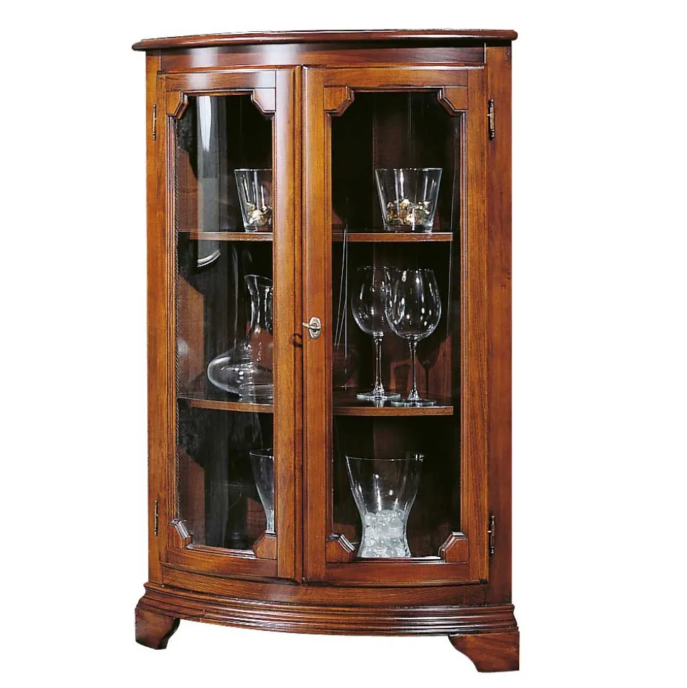 Klassisch gestaltete Eckvitrine 112 cm hoch - Yawira